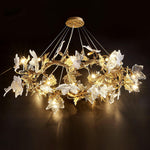 Maple Leaf Brass Chandelier