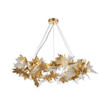 Maple Leaf Brass Chandelier