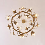 Maple Leaf Brass Chandelier
