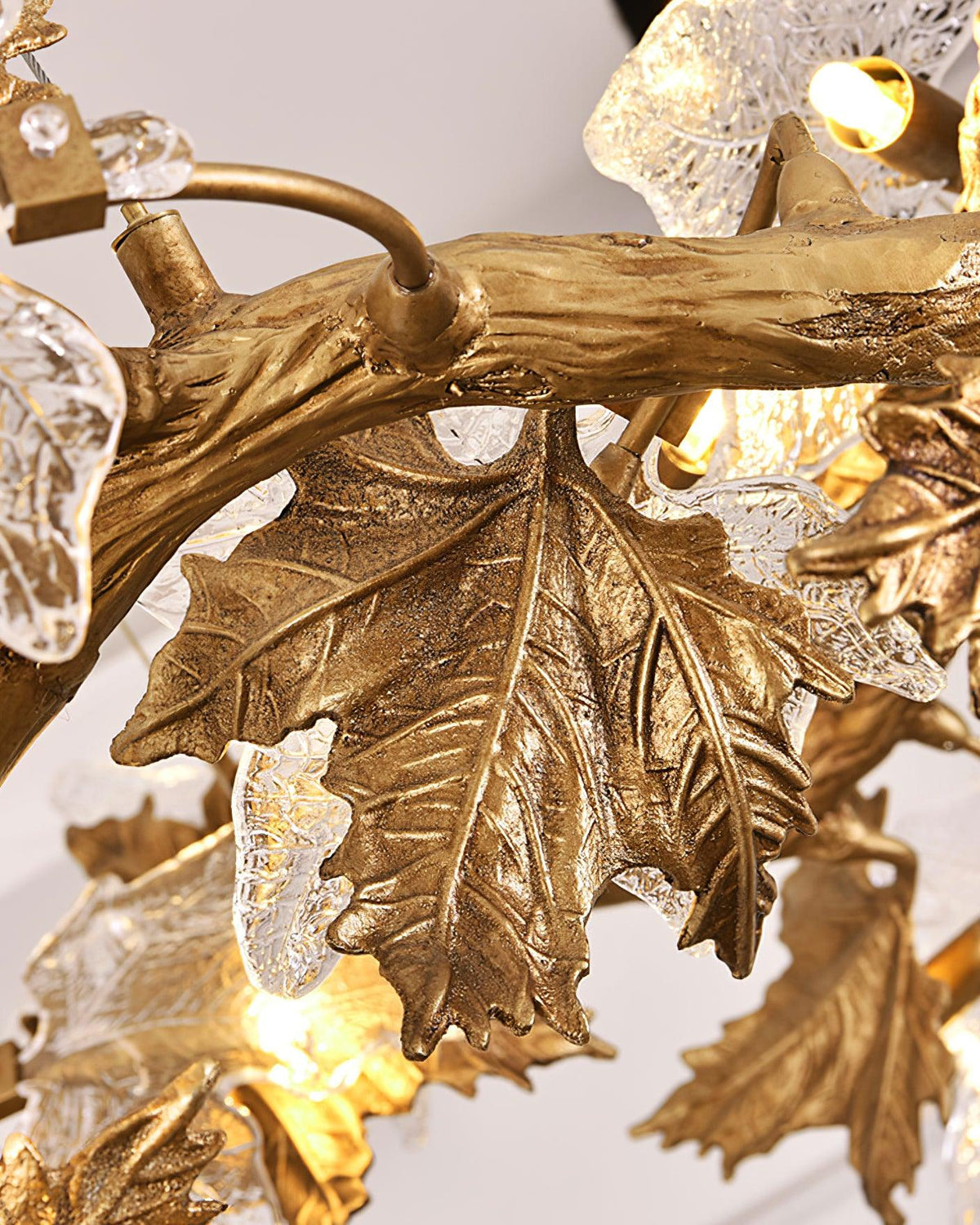 Maple Leaf Brass Chandelier