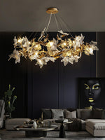 Maple Leaf Brass Chandelier