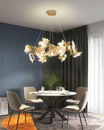 Maple Leaf Brass Chandelier