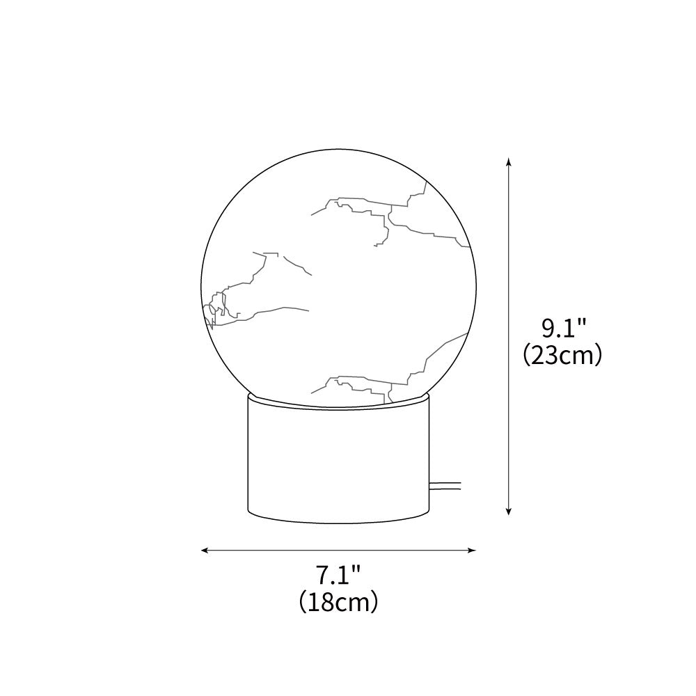 Marble Ball Table Lamp 7.1"