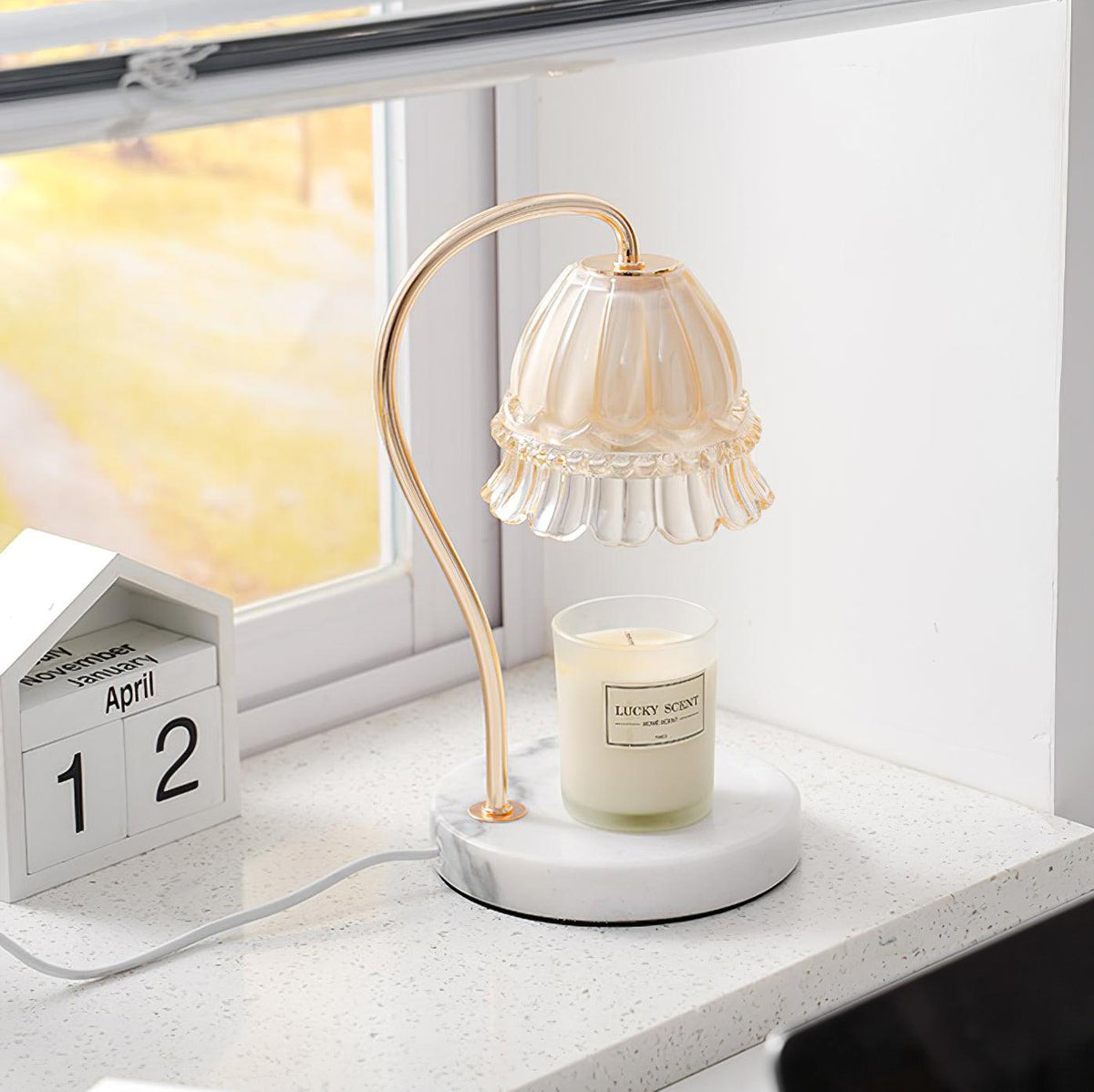 Marble Warmer Table Lamp 6.3"