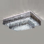 Flush Chrome Crystal Ceiling Light