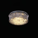 Flush Chrome Crystal Ceiling Light