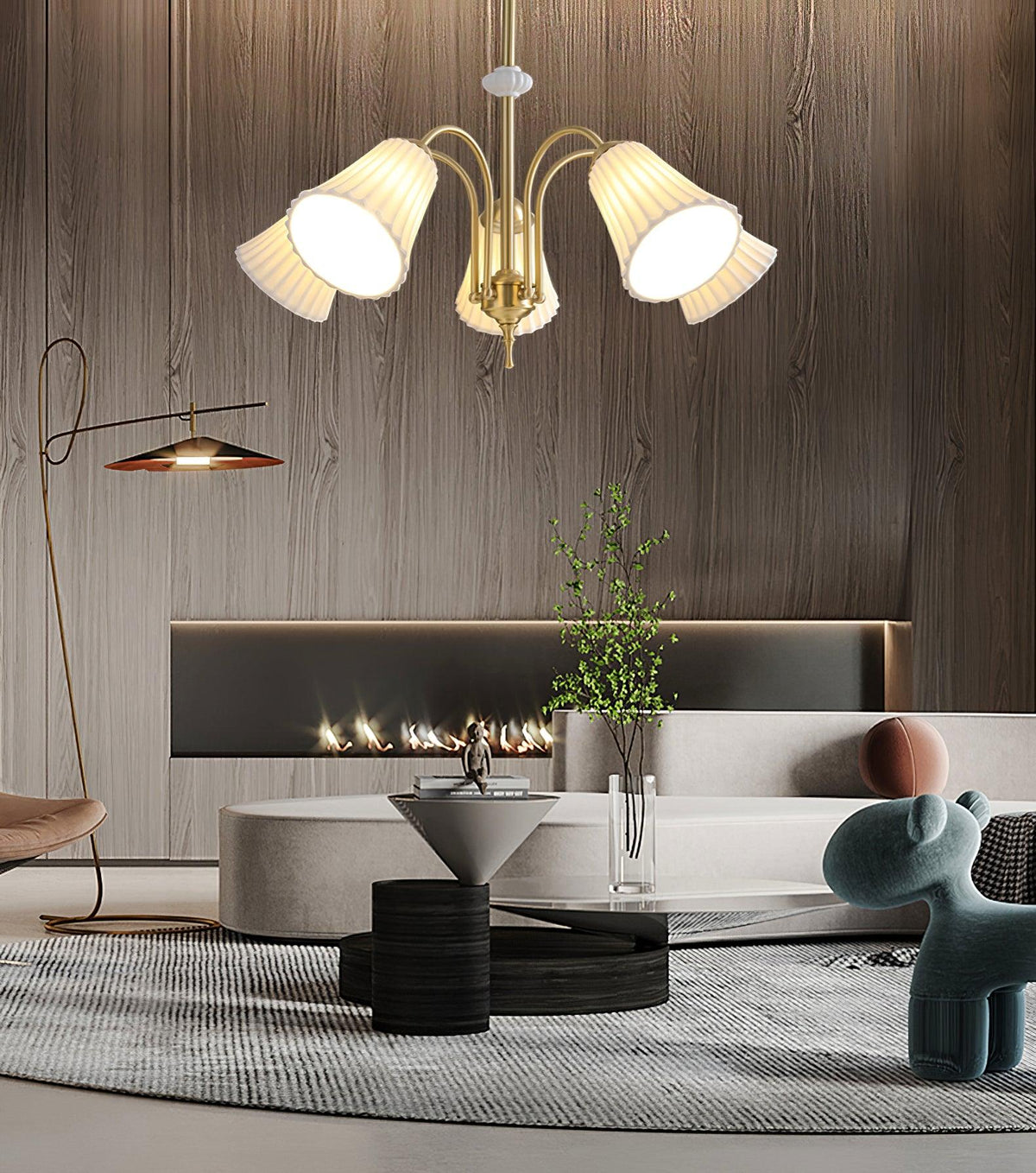 Medieval Ceramic Trumpet Chandelier