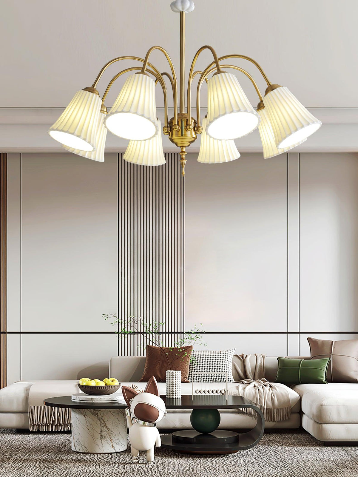 Medieval Ceramic Trumpet Chandelier