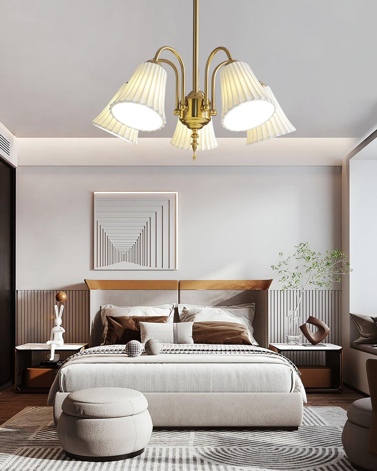 Medieval Ceramic Trumpet Chandelier