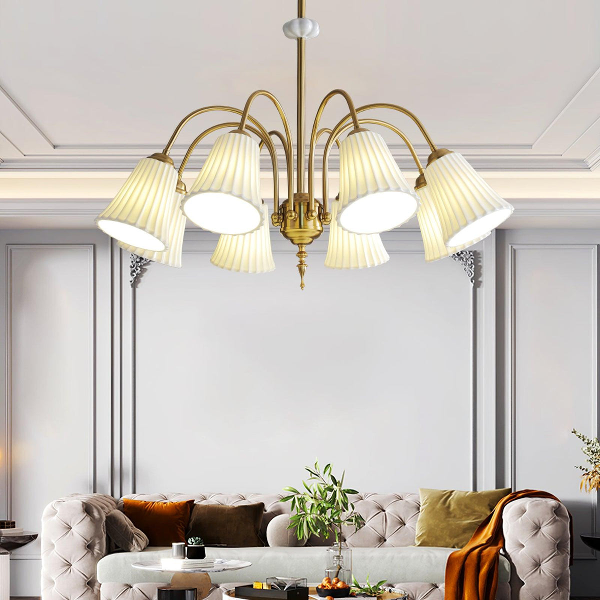 Medieval Ceramic Trumpet Chandelier