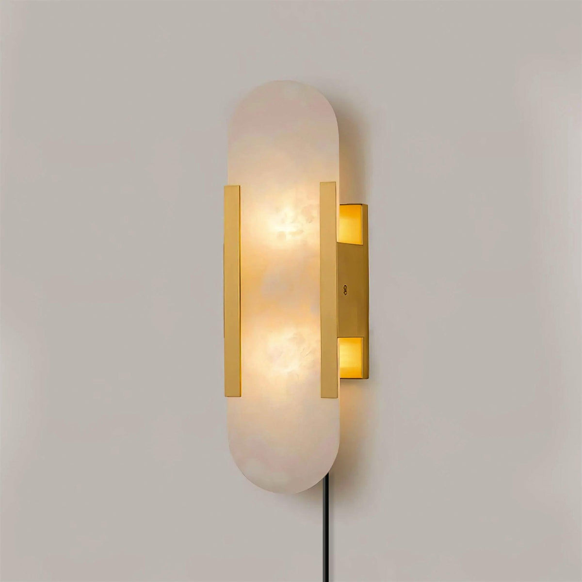 Melange Elongated Alabaster Plug-in Wall Lamp