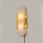 Melange Elongated Alabaster Plug-in Wall Lamp