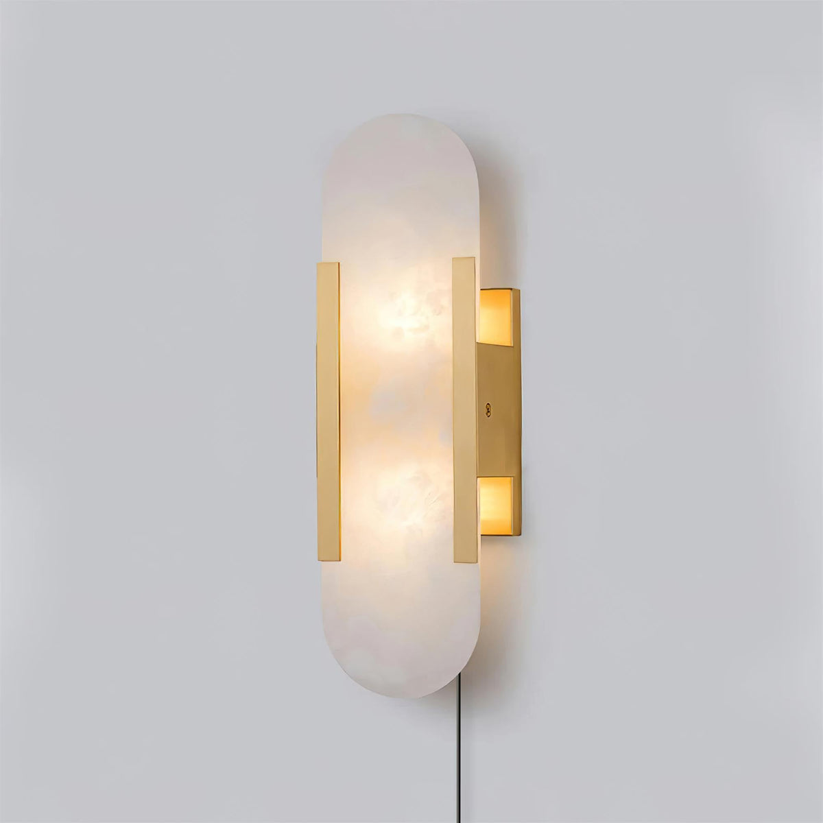 Melange Elongated Alabaster Plug-in Wall Lamp