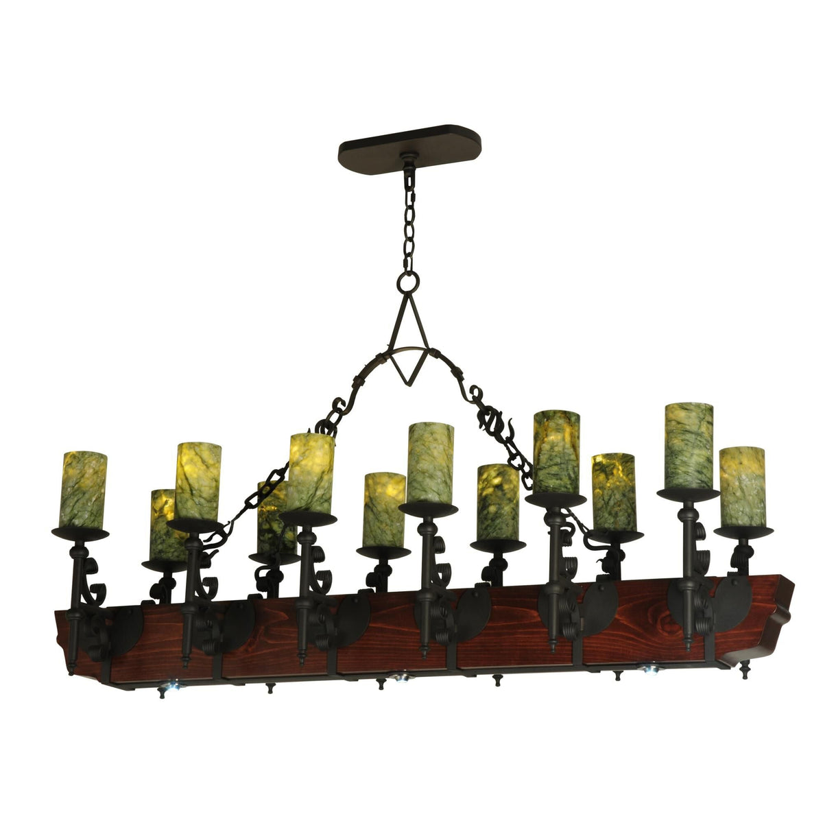 Meyda Lighting Tudor Jadestone 60 Inch 12 Light Led Mini Chandelier Cp15771