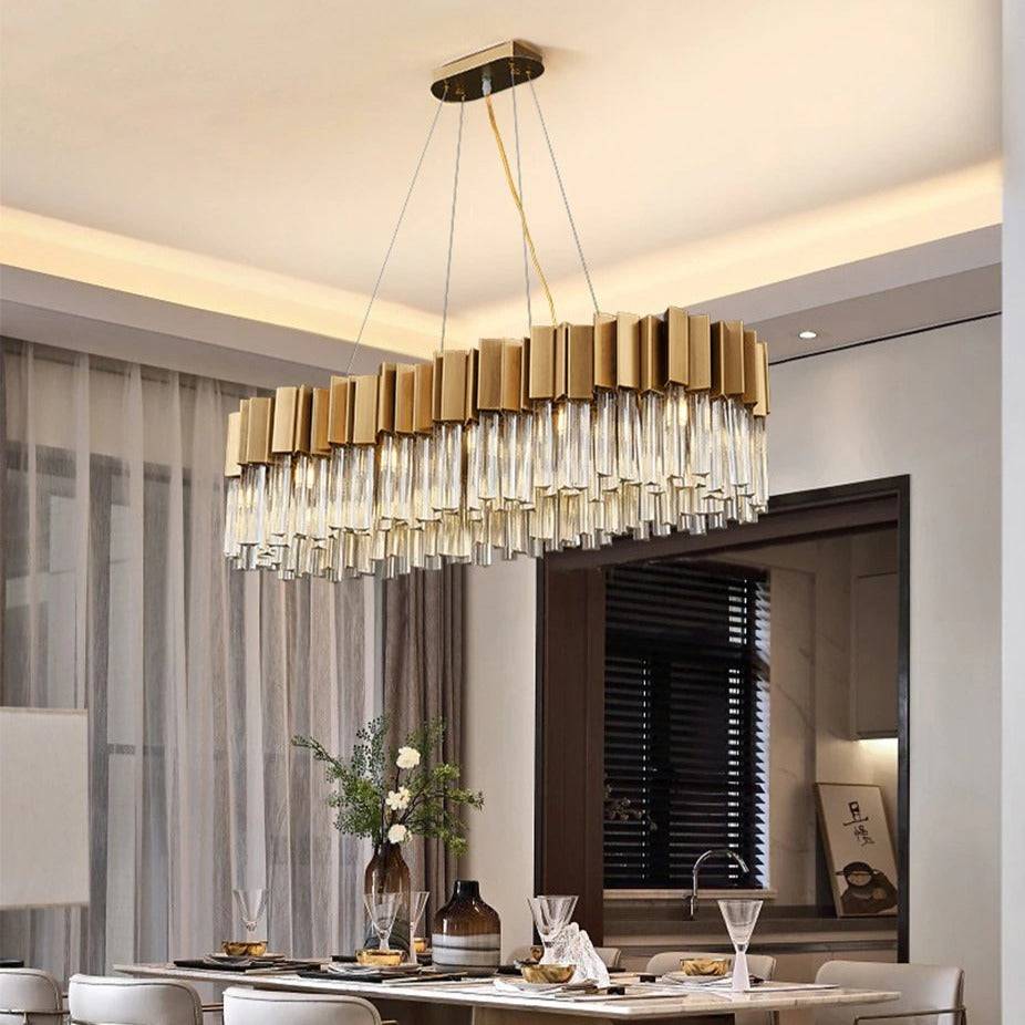 Milano Brushed Gold Dining Room Chandelier