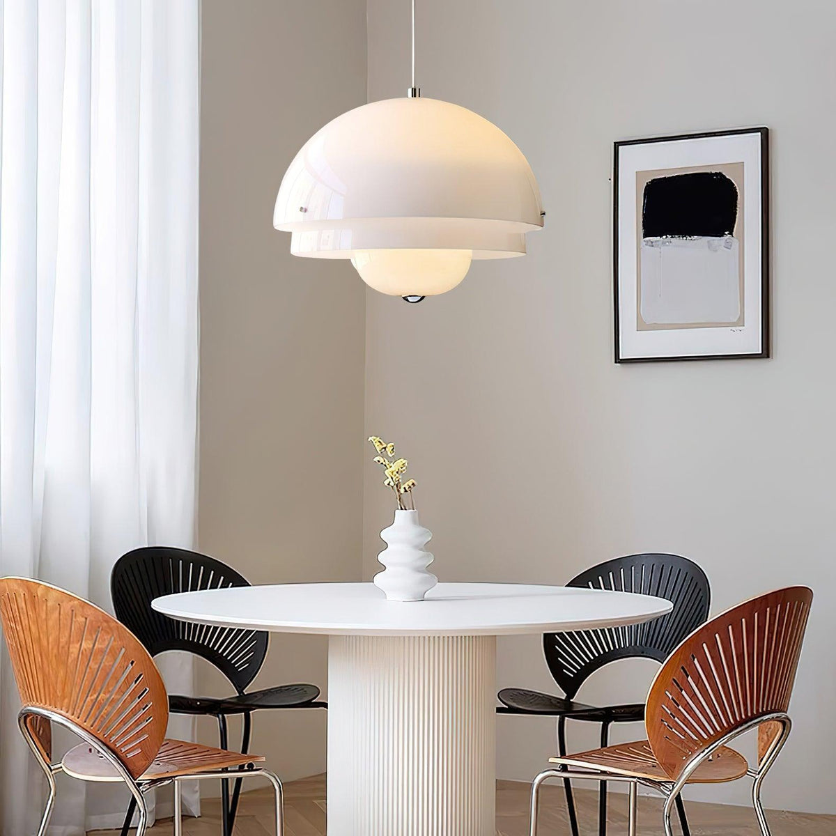 Milk White Layer Pendant Lamp 15.7″