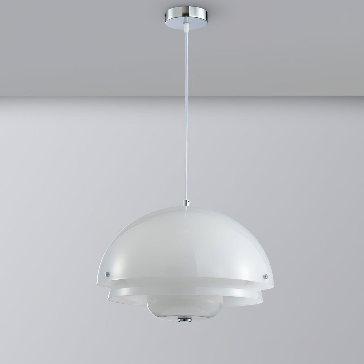 Milk White Layer Pendant Lamp 15.7″