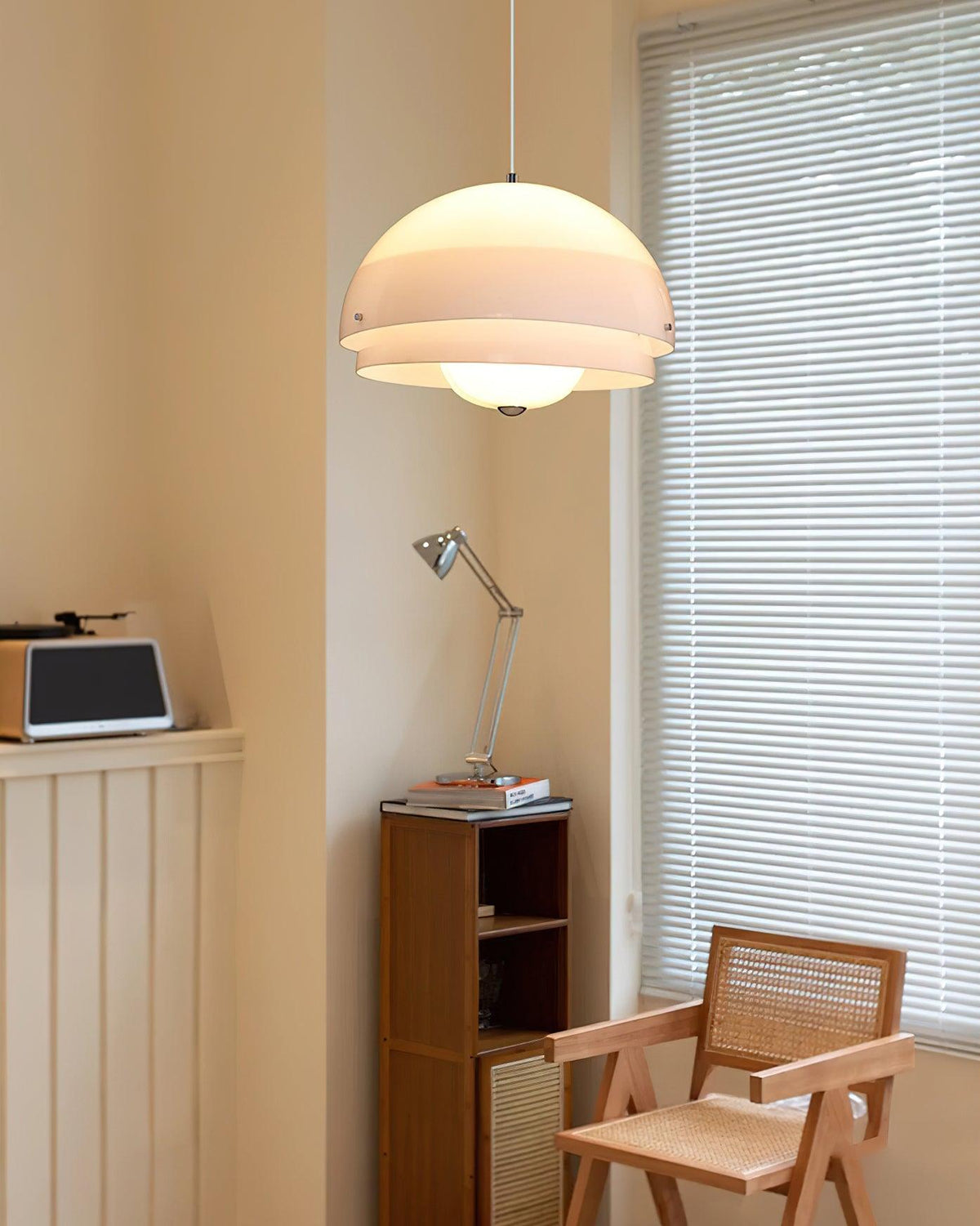 Milk White Layer Pendant Lamp 15.7″