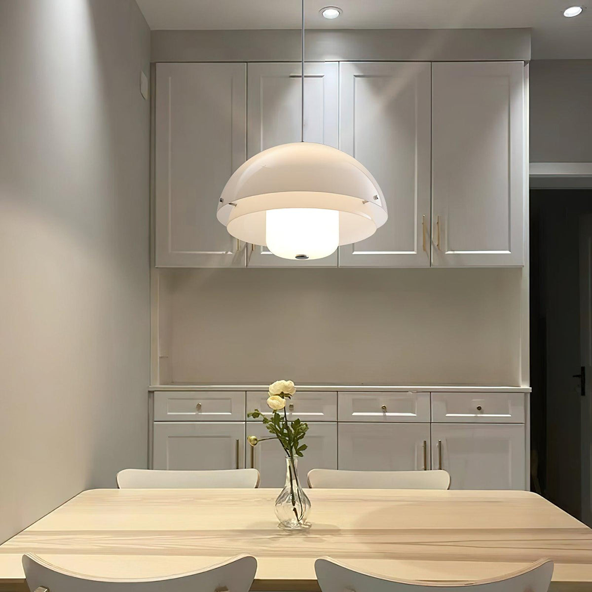 Milk White Layer Pendant Lamp 15.7″