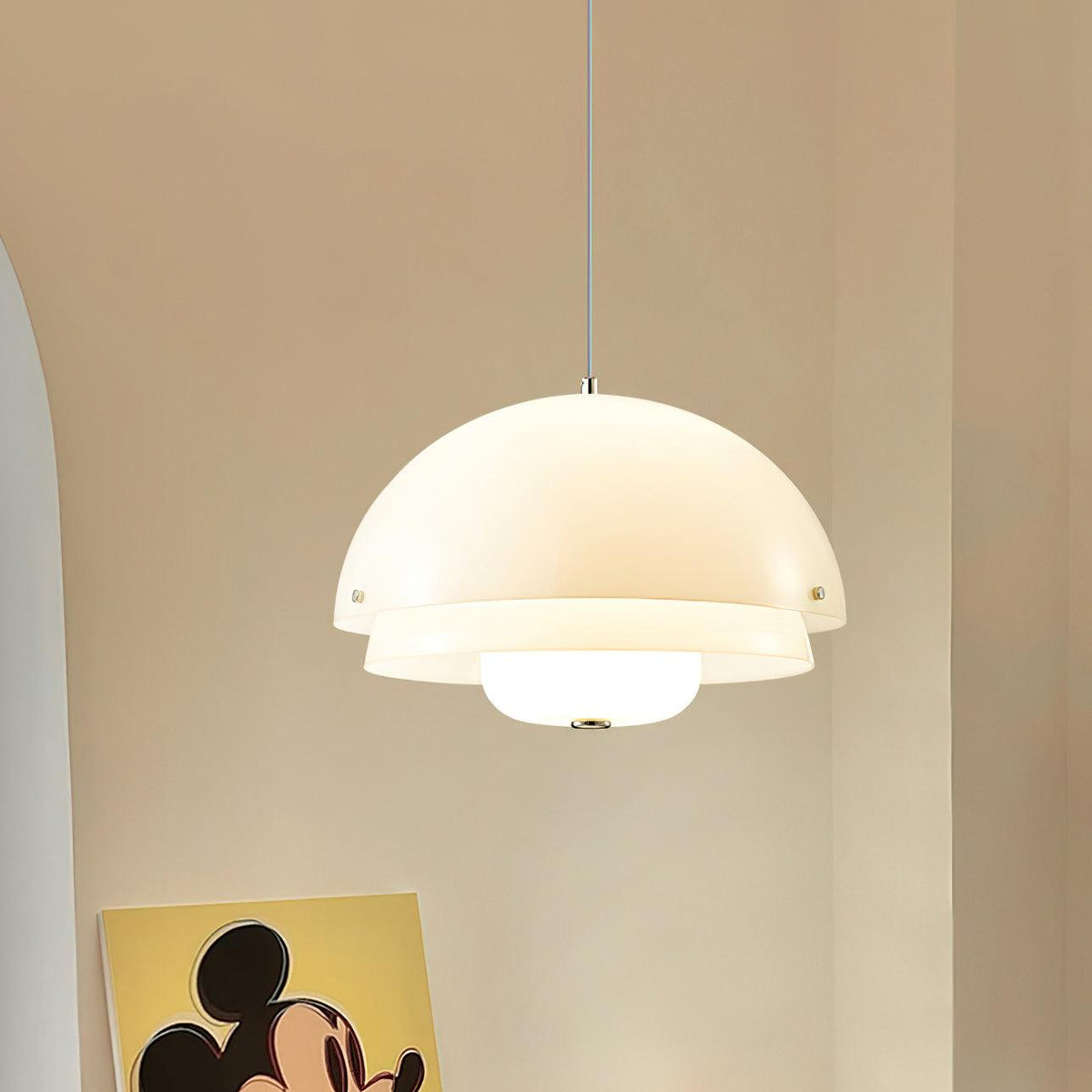 Milk White Layer Pendant Lamp 15.7″