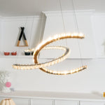Modern Crystal Double C Chandelier