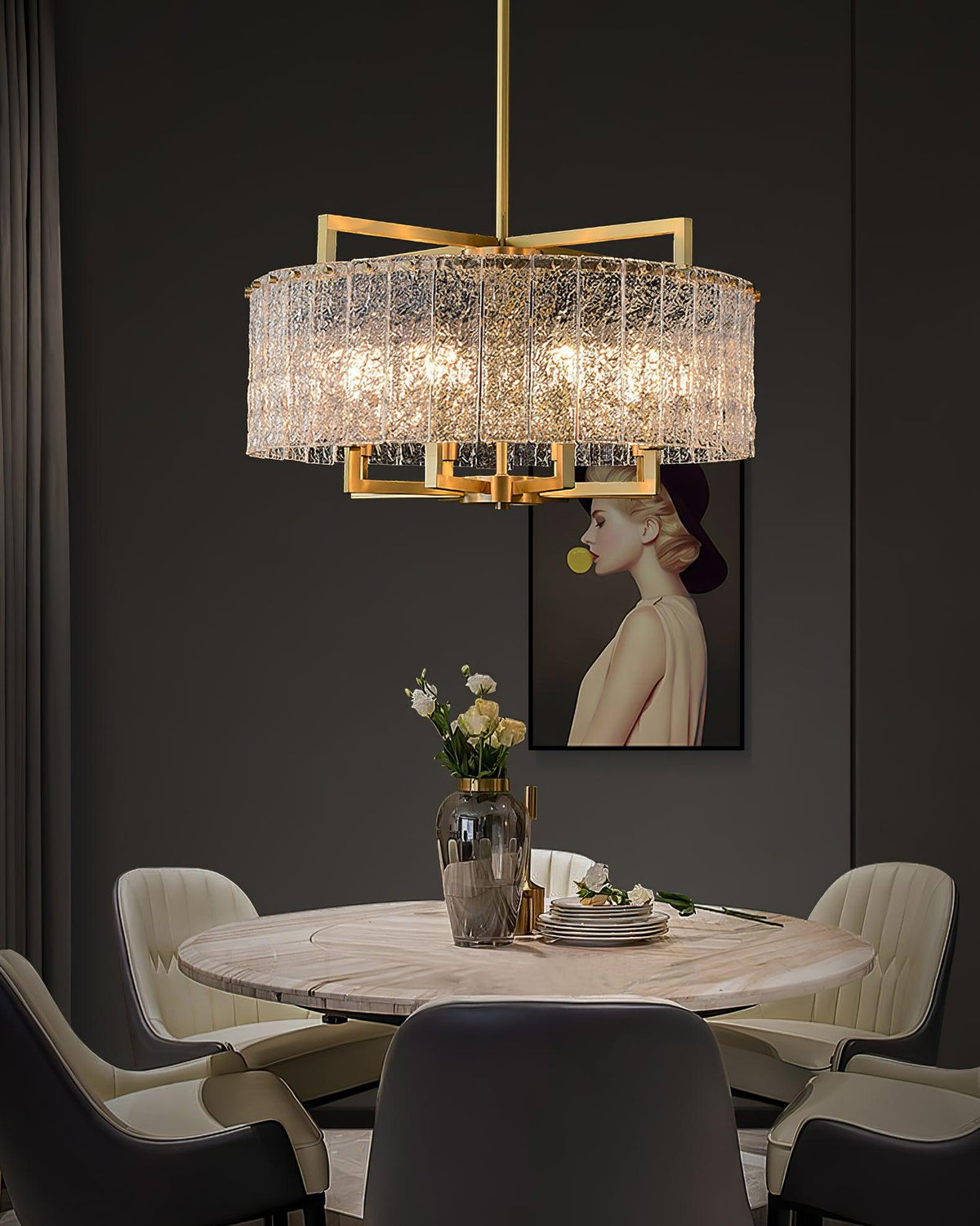Modern Drum Chandelier