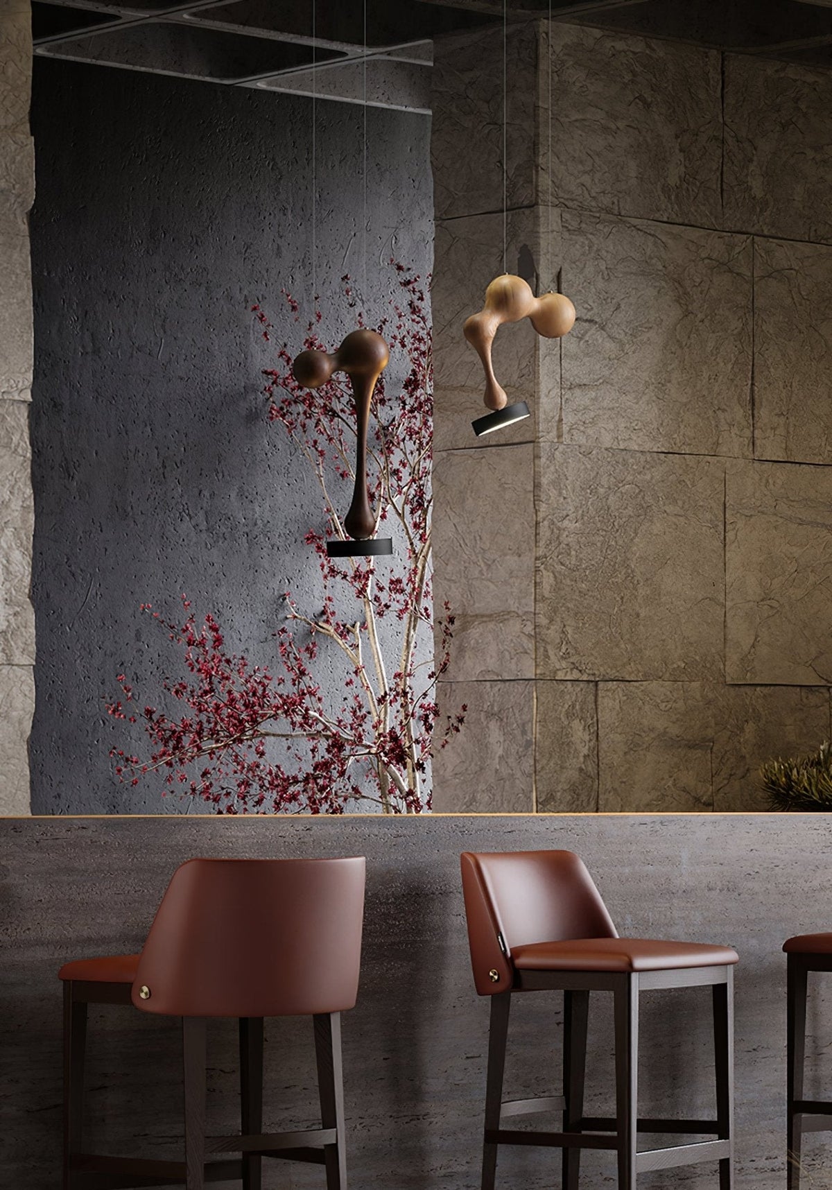 Molecule Wooden Pendant Light