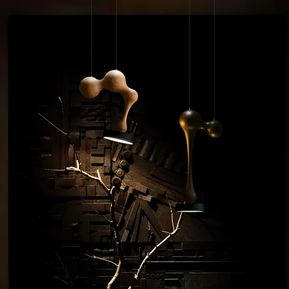 Molecule Wooden Pendant Light