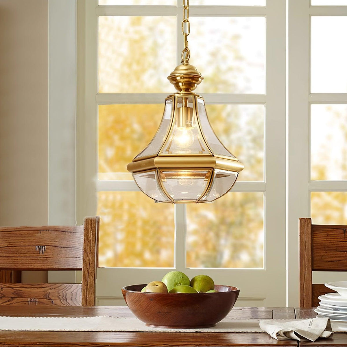 Monterey Polished Brass Outdoor Pendant Light 9.8"
