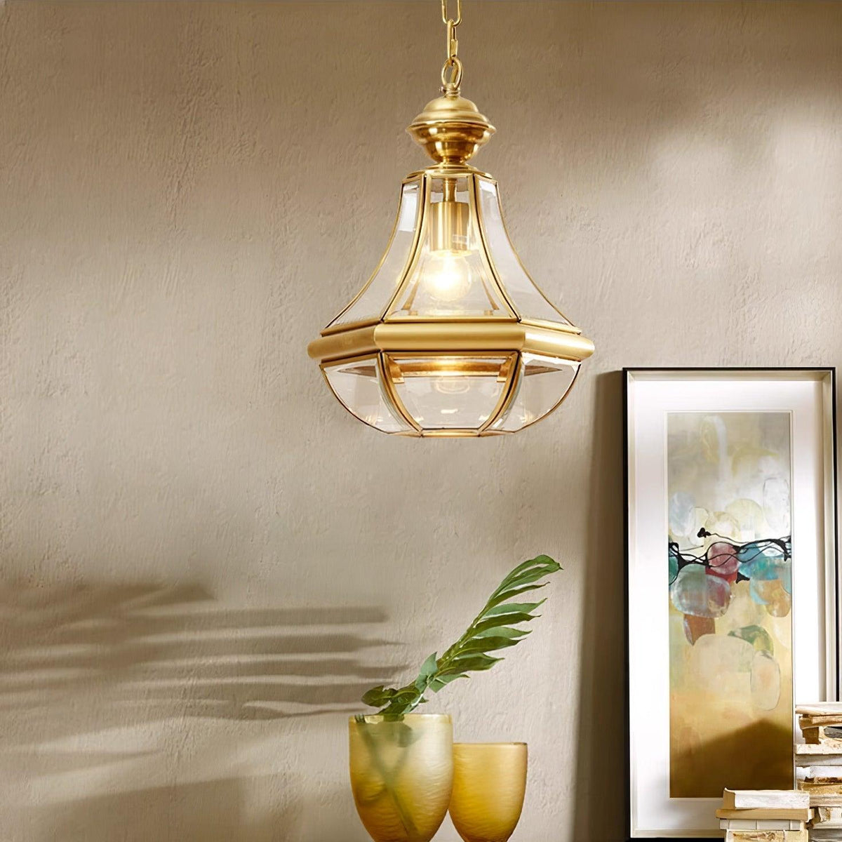 Monterey Polished Brass Outdoor Pendant Light 9.8"