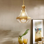Monterey Polished Brass Outdoor Pendant Light 9.8"