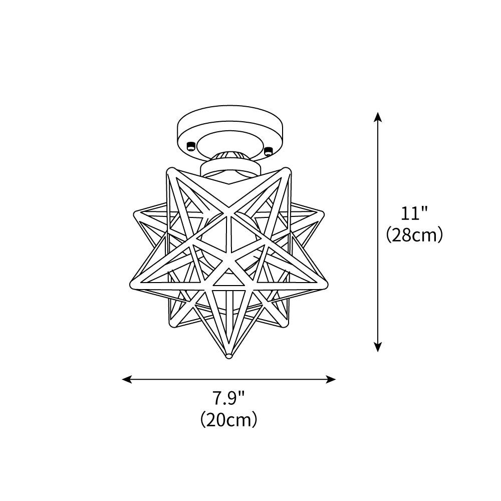 Moravian Star Brass Ceiling Light 7.9"