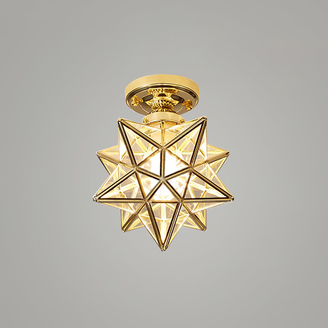 Moravian Star Brass Ceiling Light 7.9"