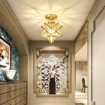 Moravian Star Brass Ceiling Light 7.9"