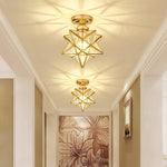 Moravian Star Brass Ceiling Light 7.9"