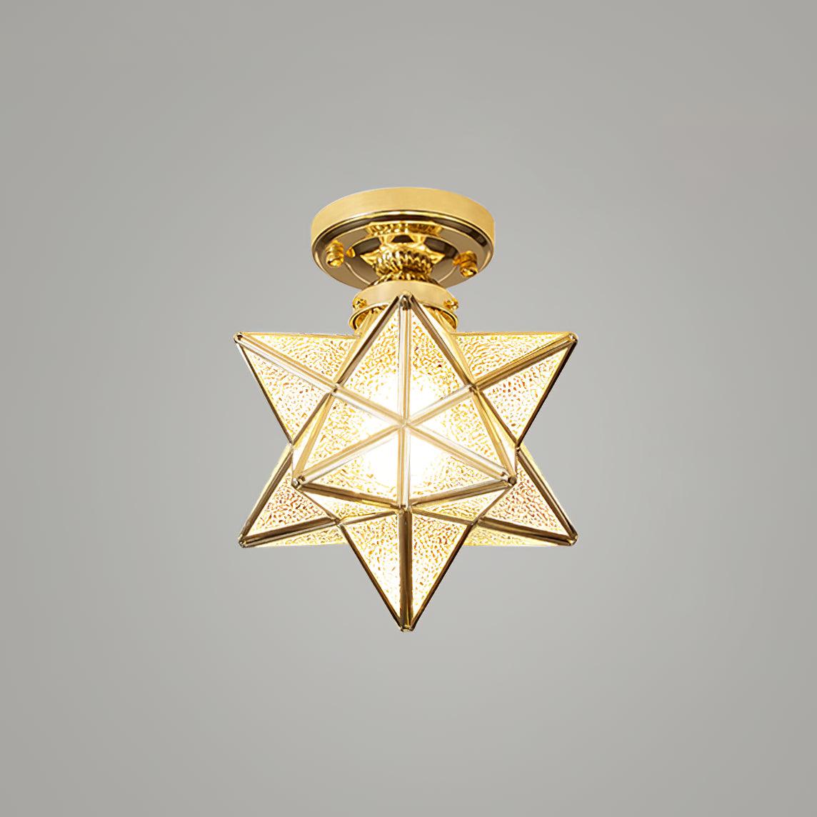 Moravian Star Brass Ceiling Light 7.9"