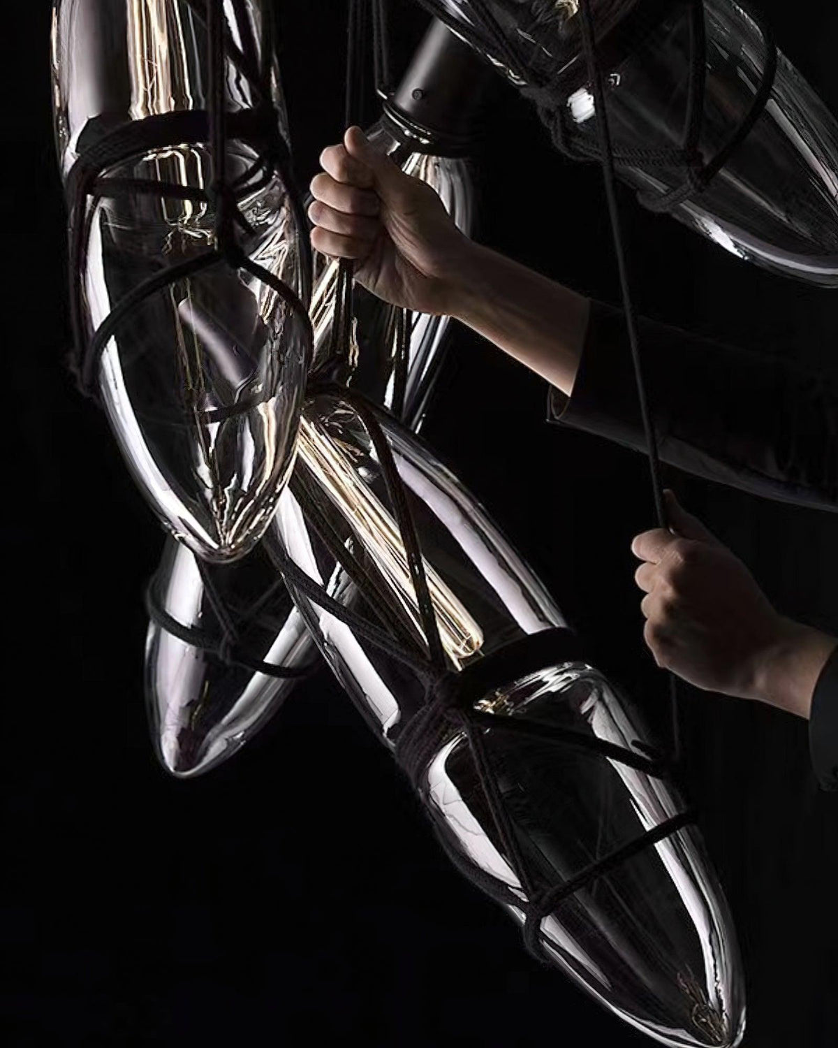 Mouth Blown Crystal Glass Pendant Lamp