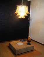 Murano Amber Glass Leaf Chandelier