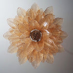 Murano Amber Glass Leaf Chandelier