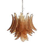 Murano Amber Glass Leaf Chandelier