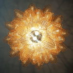 Murano Amber Glass Leaf Chandelier