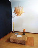 Murano Amber Glass Leaf Chandelier