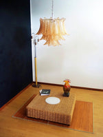 Murano Amber Glass Leaf Chandelier