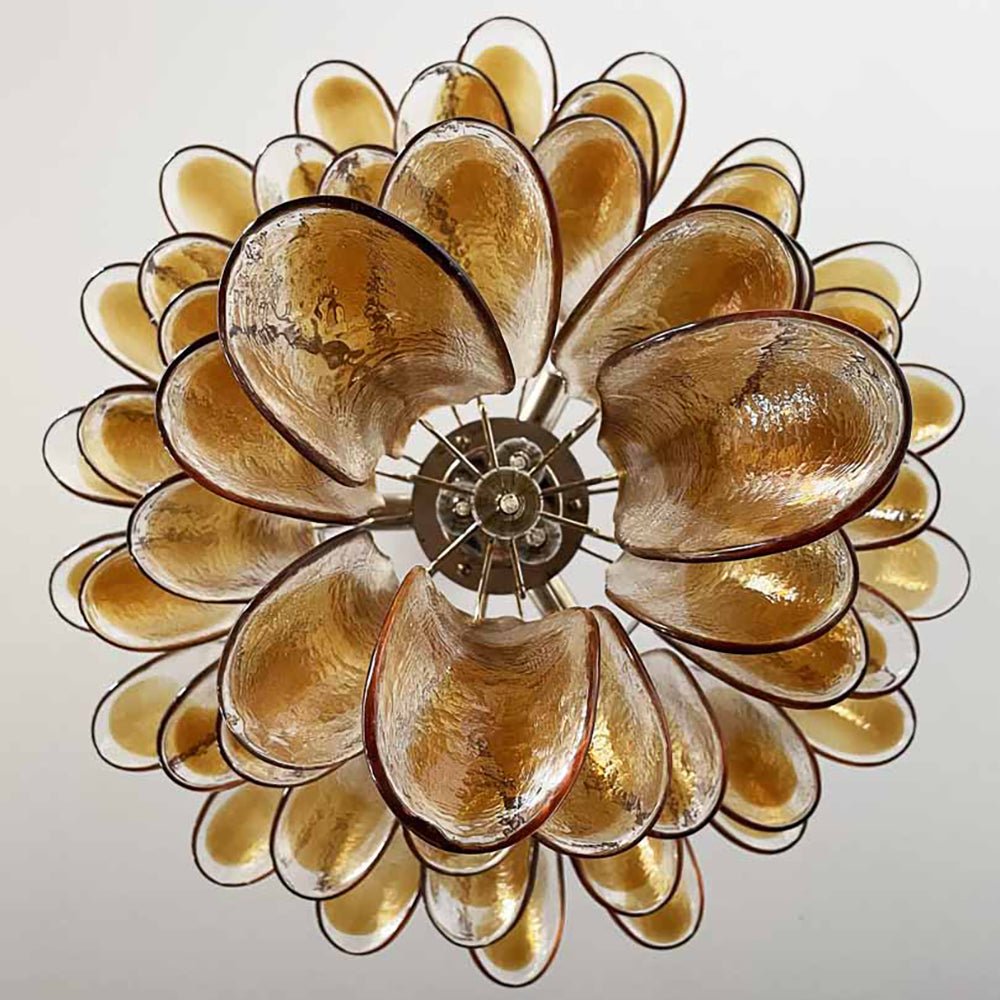 Amber Murano Glass Petals Chandelier