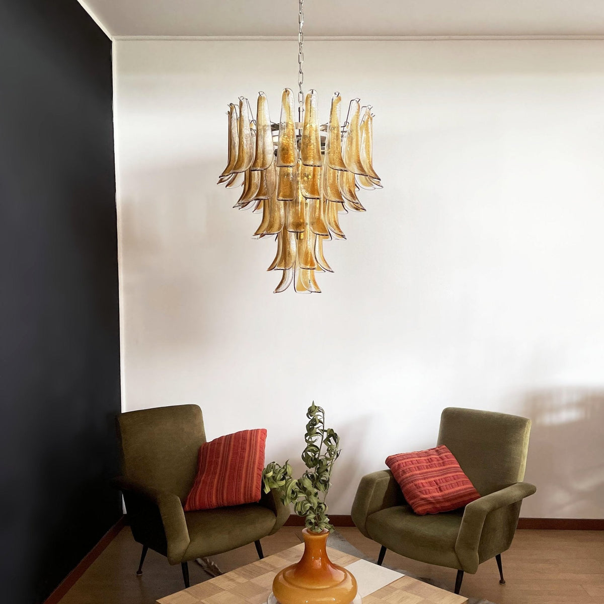Amber Murano Glass Petals Chandelier
