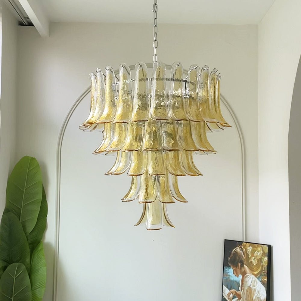 Amber Murano Glass Petals Chandelier