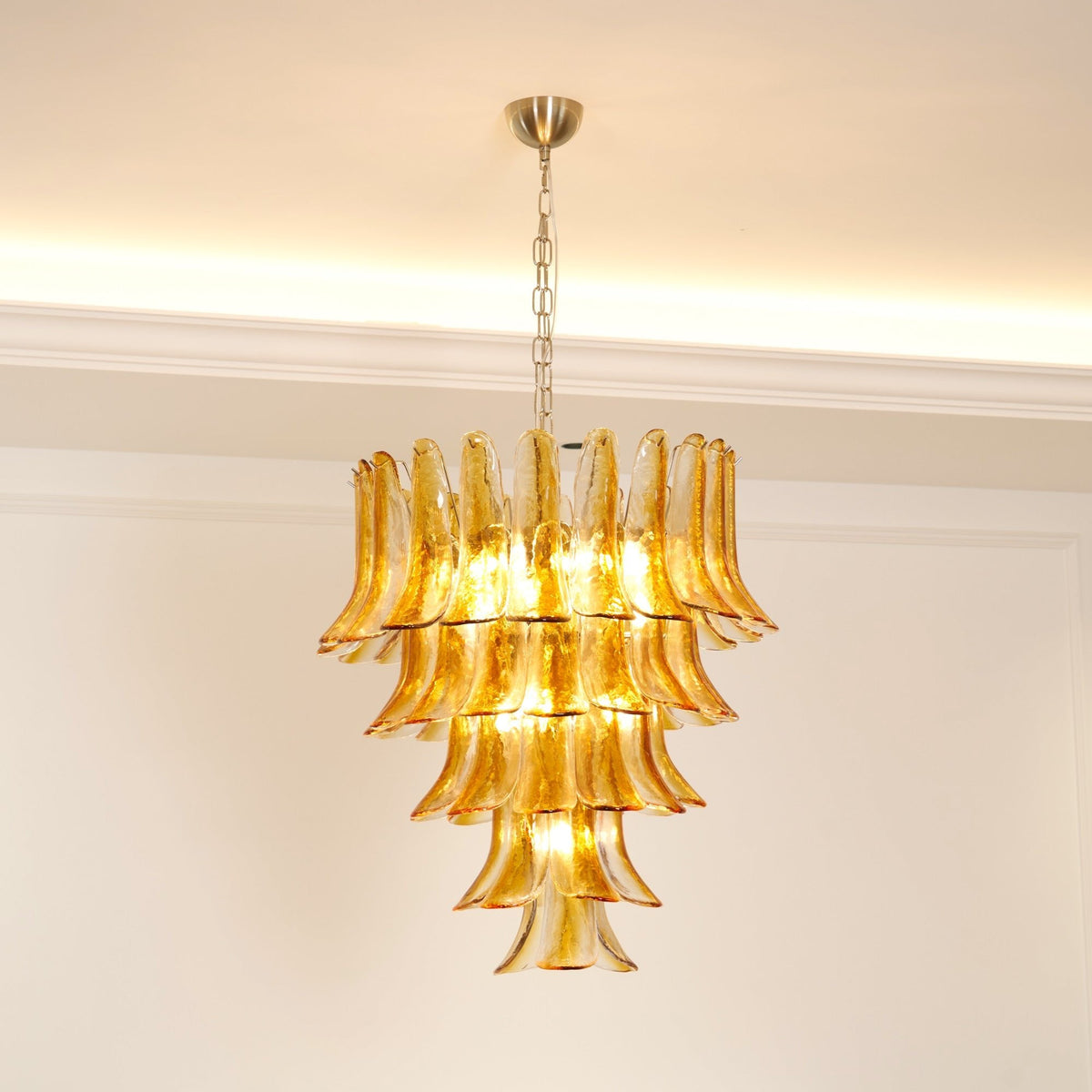 Murano Amber Lily Chandelier