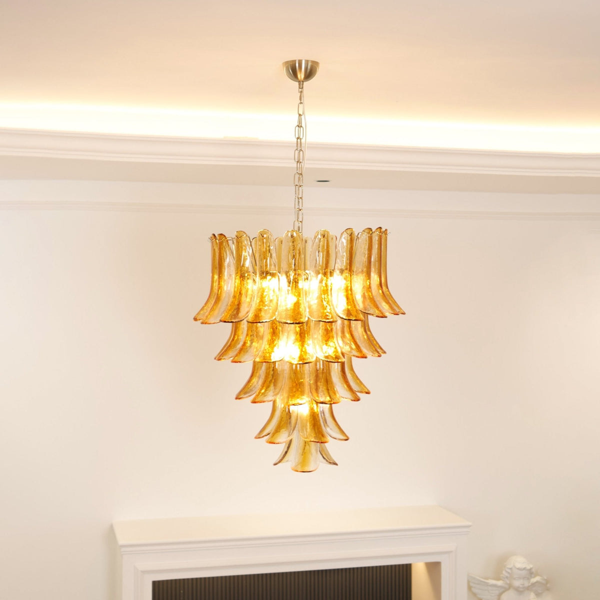 Murano Amber Lily Chandelier