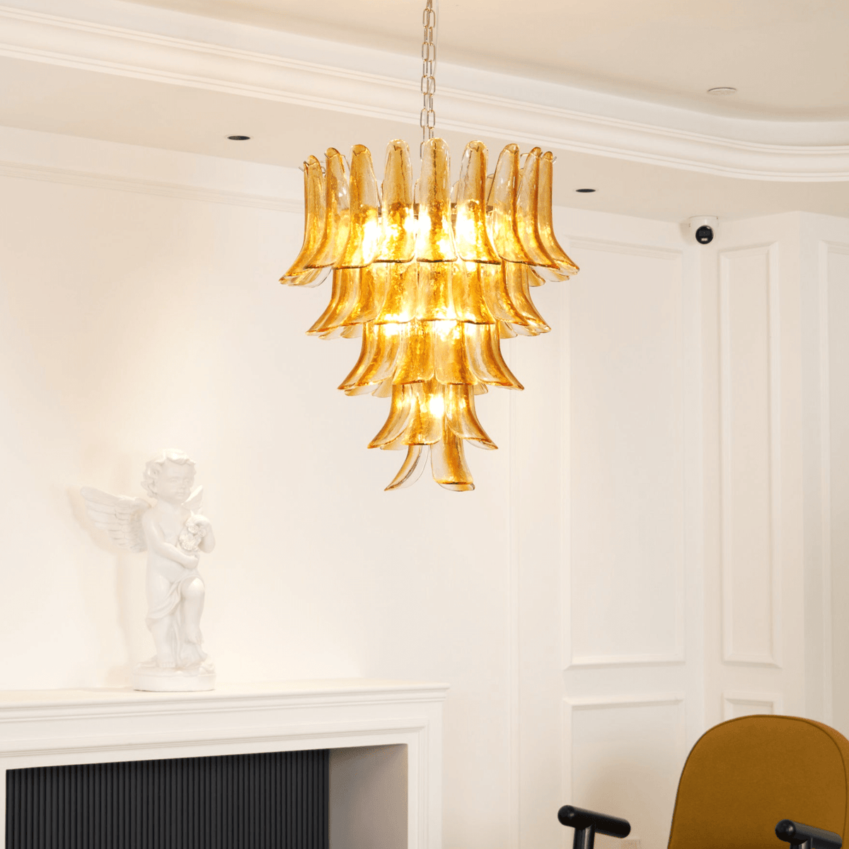 Murano Amber Lily Chandelier