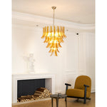 Murano Amber Lily Chandelier